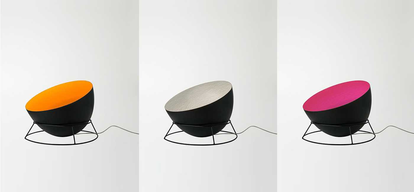 Floor Lamp H2O F In-Es Artdesign Collection Luna Color Black White Size 27,5 Cm Diam. 46 Cm